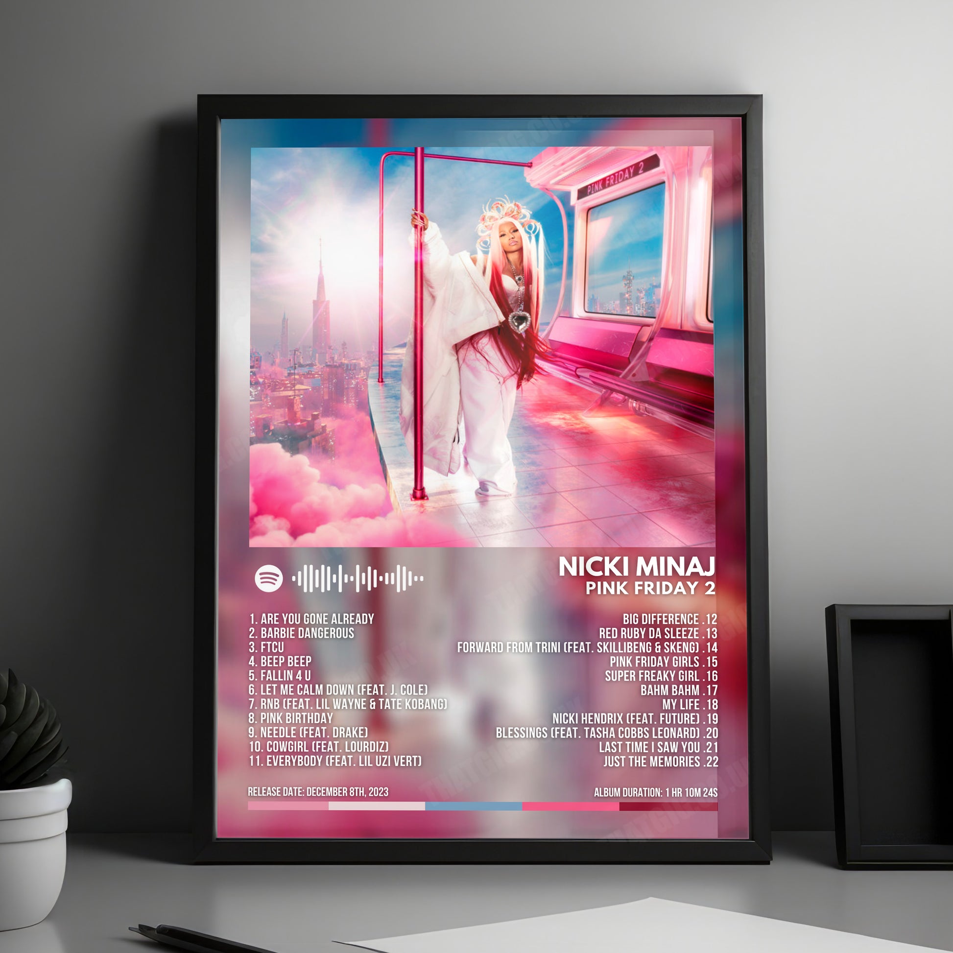 Nicki Minaj "Pink Friday 2" Album Cover Poster - with Complete Tracklist