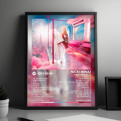 Nicki Minaj "Pink Friday 2" Album Cover Poster - with Complete Tracklist