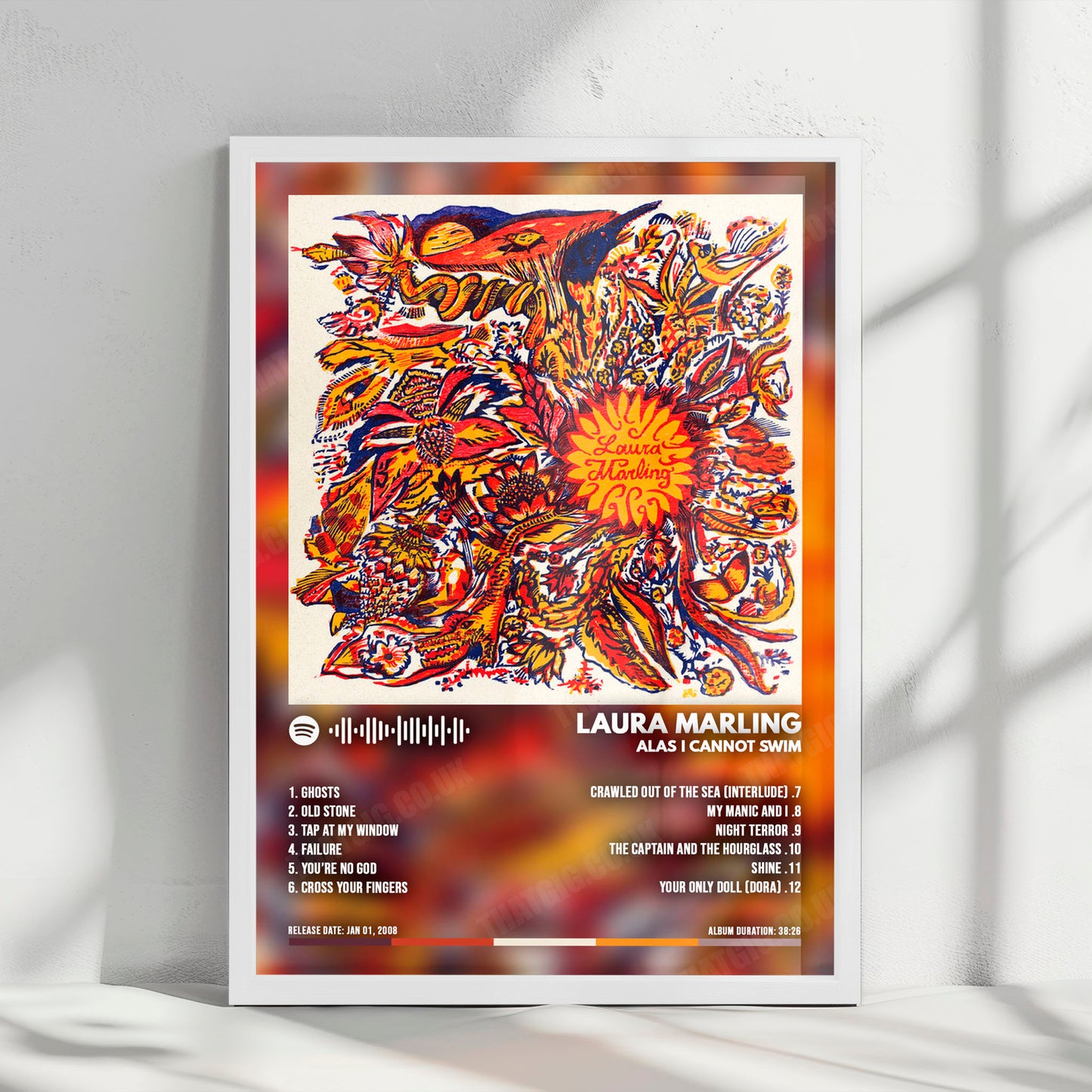 Laura Marling "Alas I Cannot Swim" Album Cover Poster - with Complete Tracklist