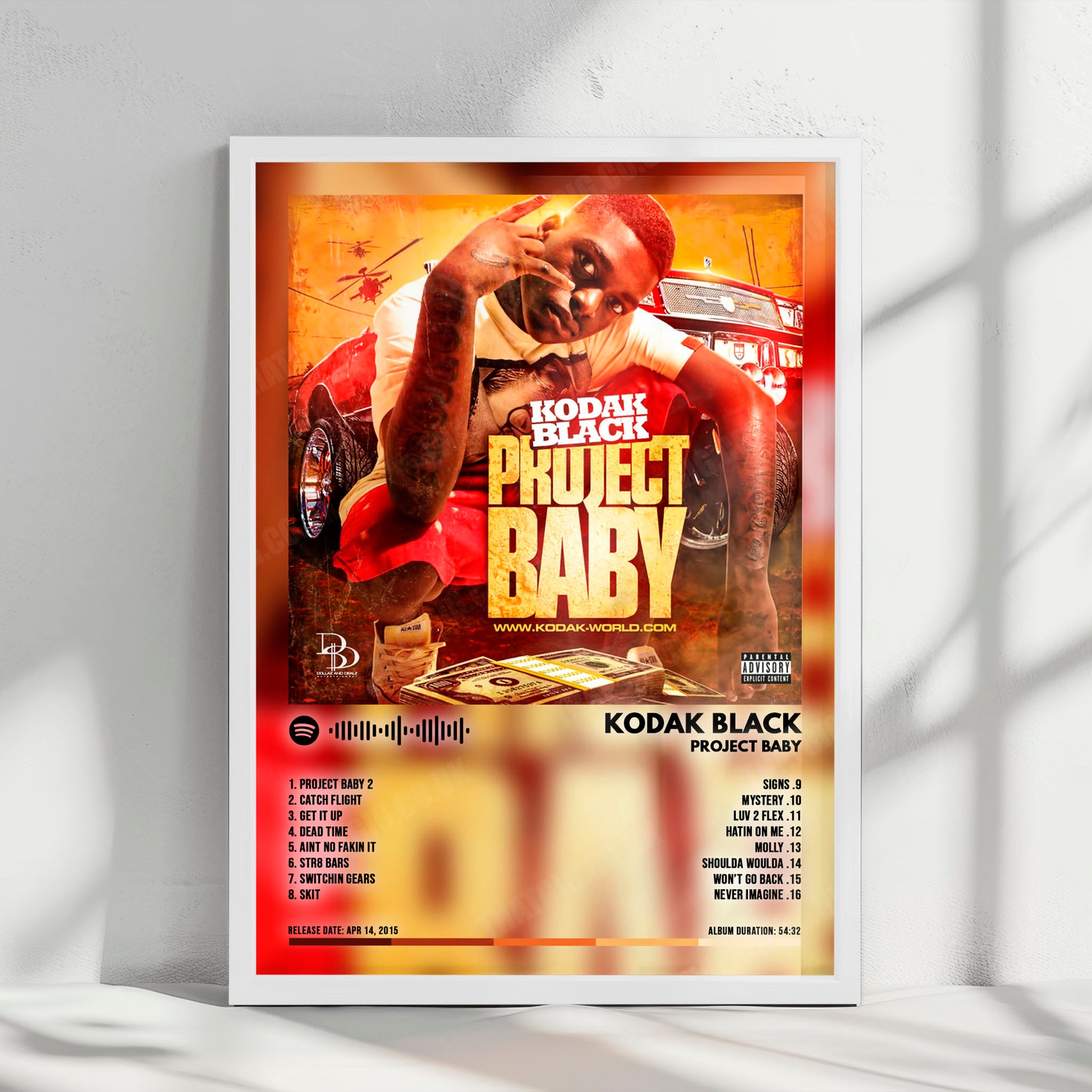 Kodak Black "Project Baby" Album Cover Poster - with Complete Tracklist