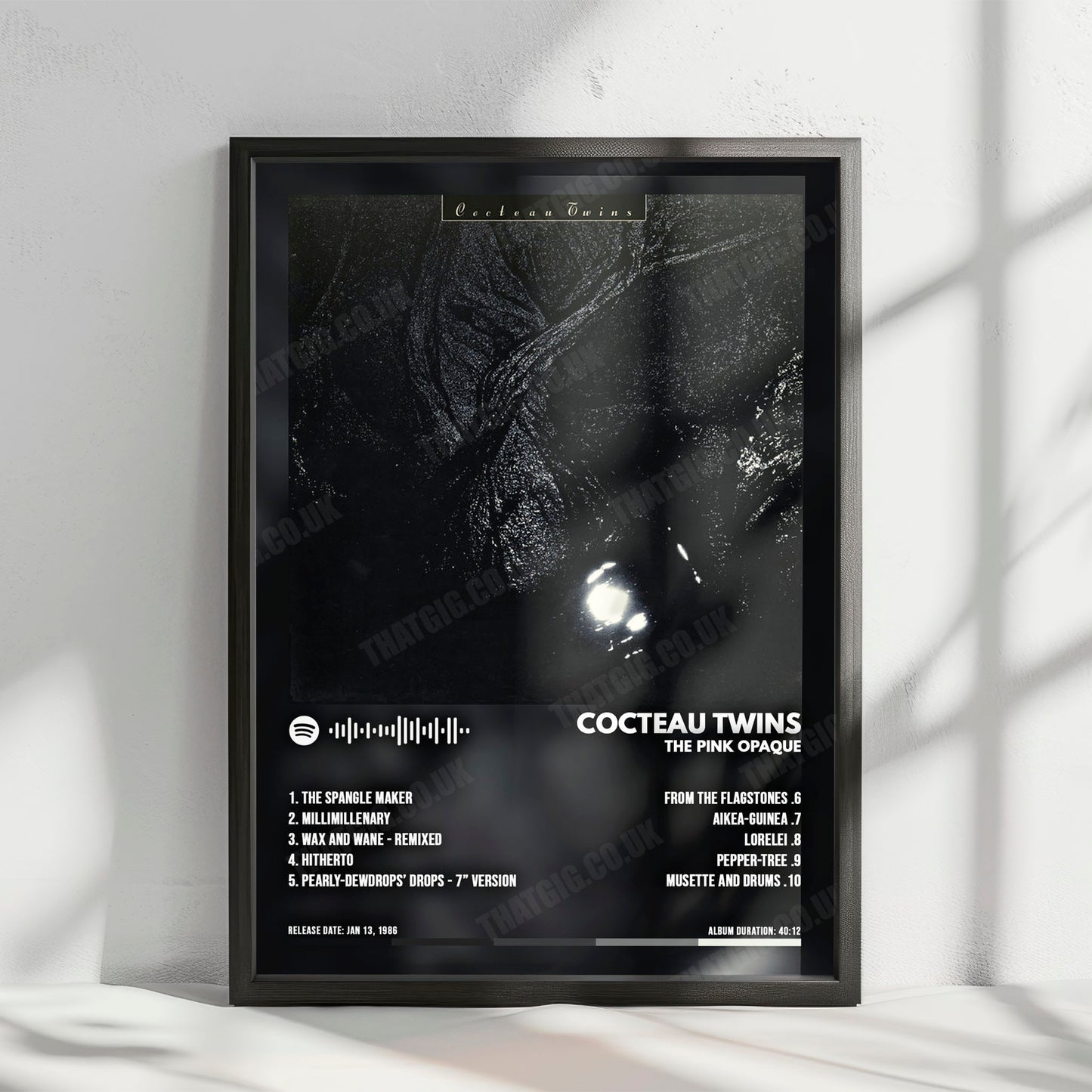 Cocteau Twins "The Pink Opaque" Album Cover Poster - with Complete Tracklist
