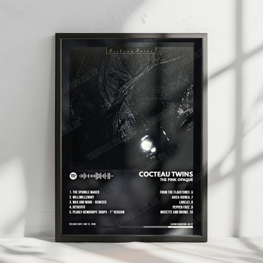 Cocteau Twins "The Pink Opaque" Album Cover Poster - with Complete Tracklist