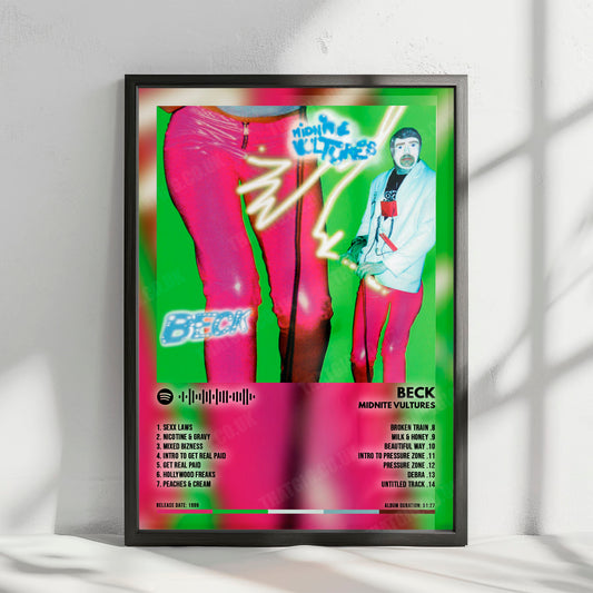 Beck "Midnite Vultures" Album Cover Poster - with Complete Tracklist