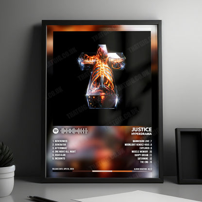 Justice "Hyperdrama" Album Cover Poster - with Complete Tracklist