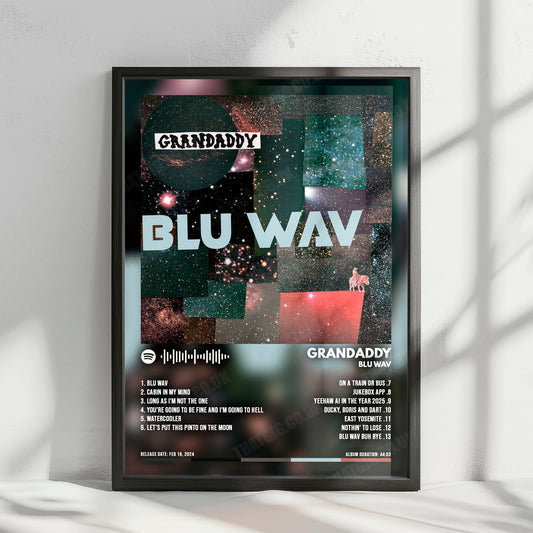 Grandaddy "Blu Wav" Album Cover Poster - with Complete Tracklist
