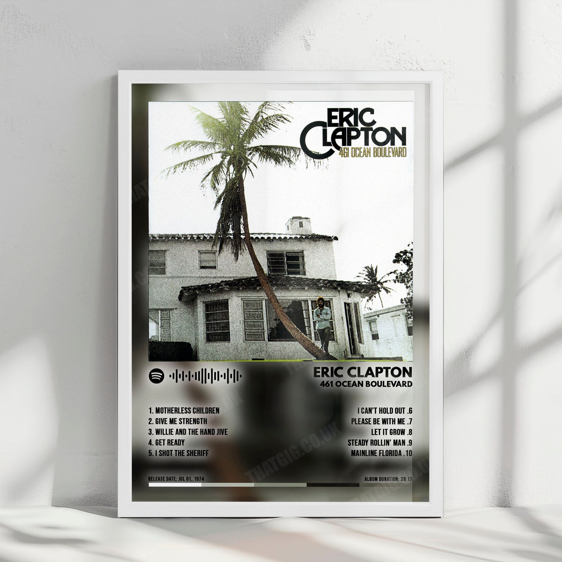 Eric Clapton "461 Ocean Boulevard" Album Cover Poster - with Complete Tracklist