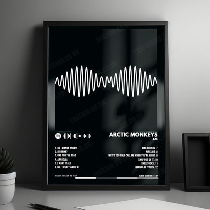 Arctic Monkeys - "AM" Album Cover Poster - with Complete Tracklist