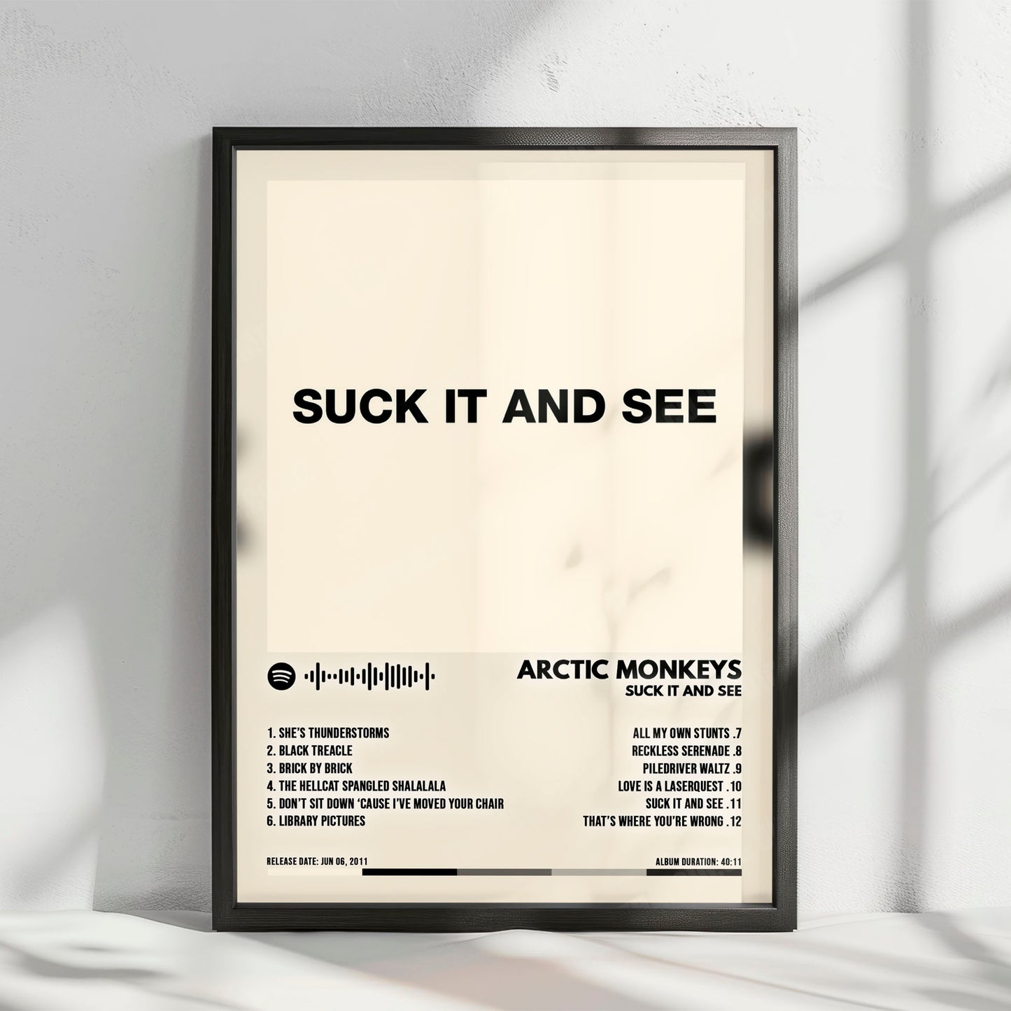 Arctic Monkeys "Suck It and See" Album Cover Poster - with Complete Tracklist