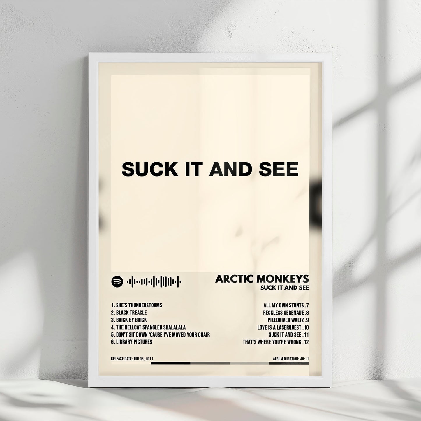 Arctic Monkeys "Suck It and See" Album Cover Poster - with Complete Tracklist