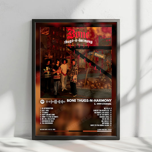 Bone Thugs-N-Harmony "E. 1999 Eternal" Album Cover Poster - with Complete Tracklist