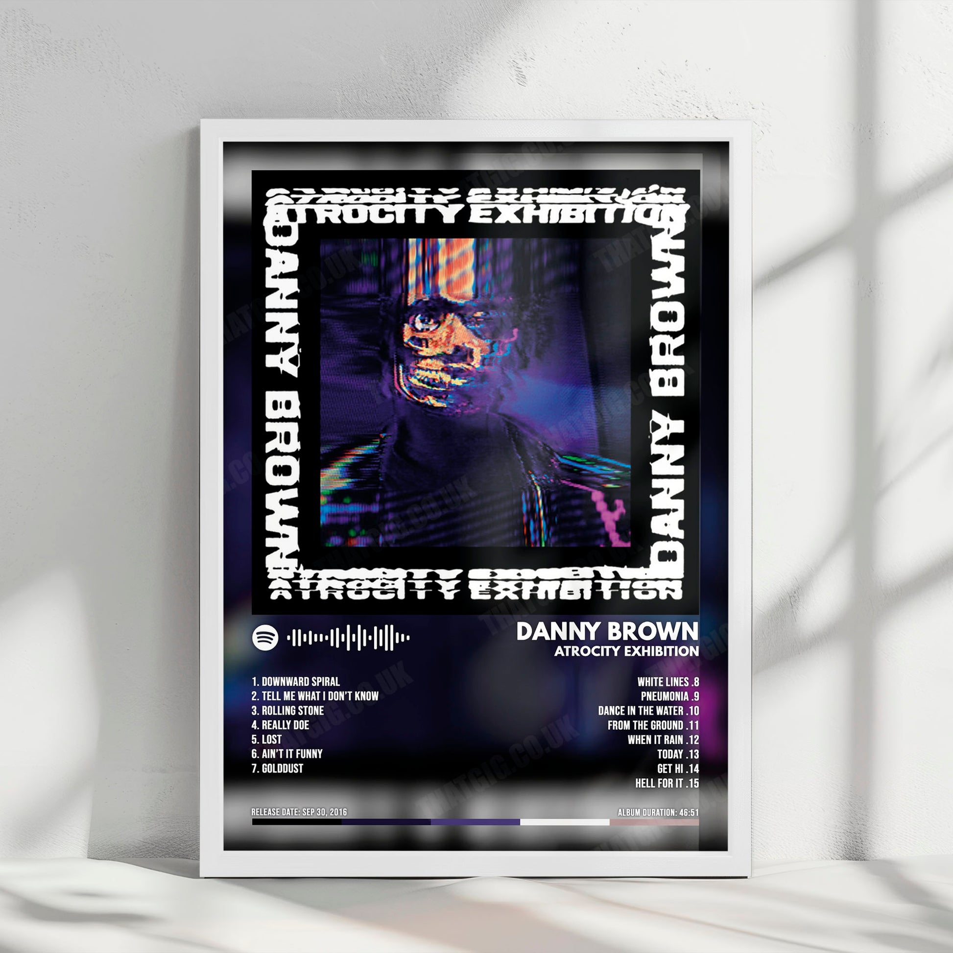 Danny Brown "Atrocity Exhibition" Album Cover Poster - with Complete Tracklist