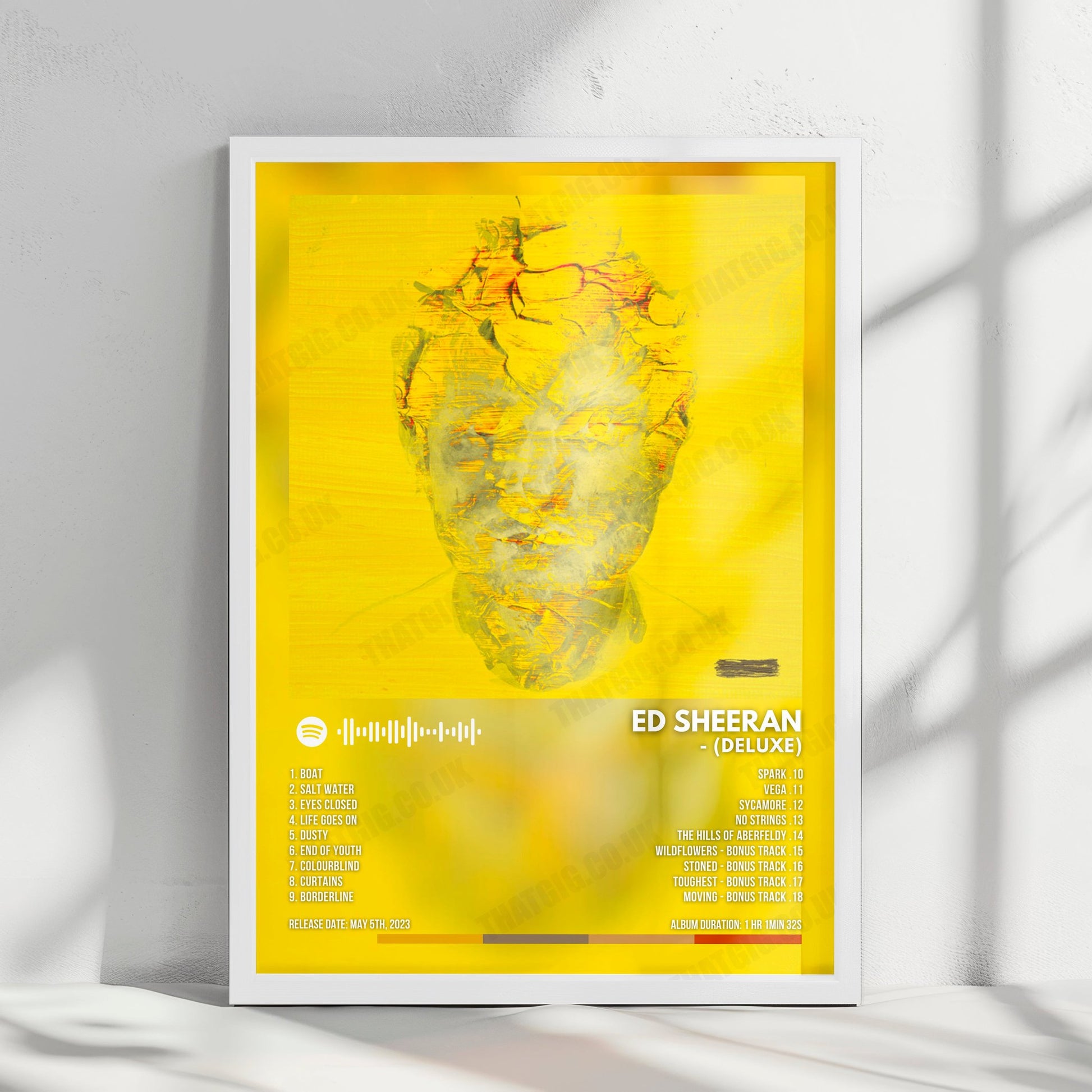 Ed Sheeran "- (Deluxe)" Album Cover Poster - with Complete Tracklist