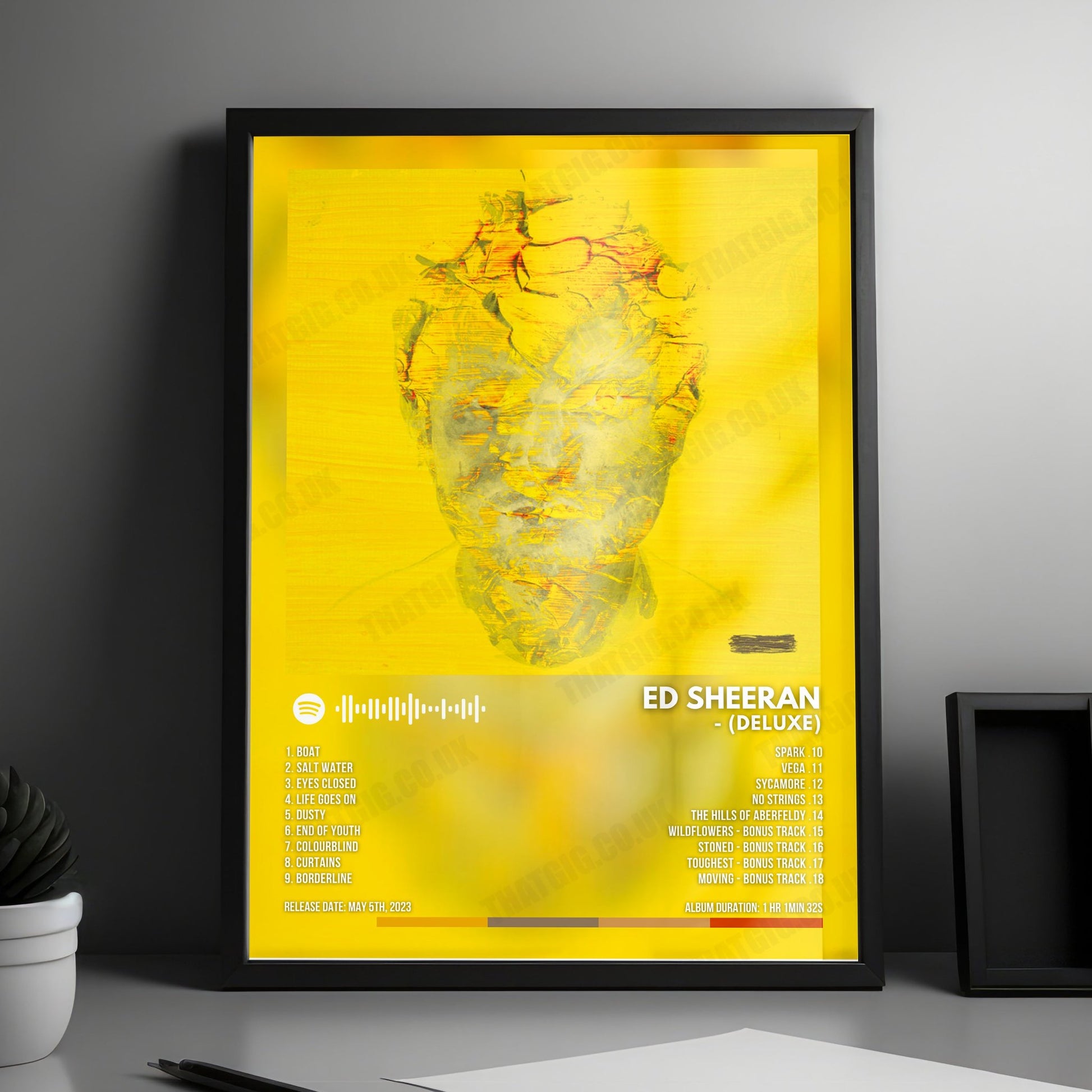 Ed Sheeran "- (Deluxe)" Album Cover Poster - with Complete Tracklist