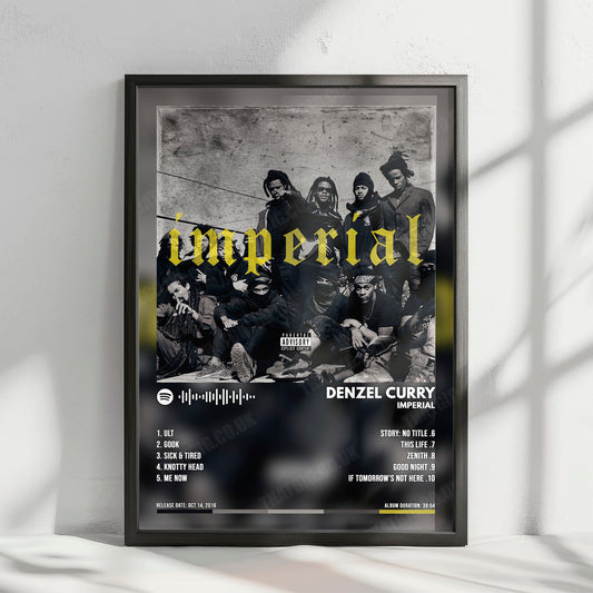 Denzel Curry "Imperial" Album Cover Poster - with Complete Tracklist