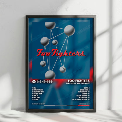 Foo Fighters "The Colour and the Shape" Album Cover Poster - with Complete Tracklist