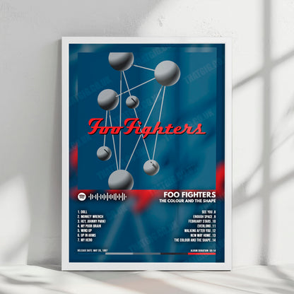 Foo Fighters "The Colour and the Shape" Album Cover Poster - with Complete Tracklist