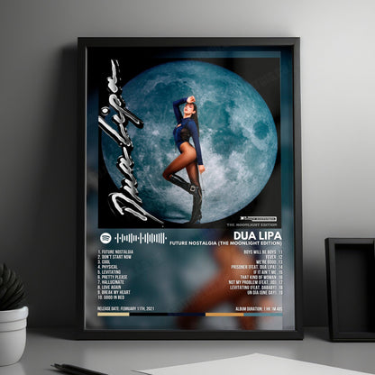 Dua Lipa "Future Nostalgia: The Moonlight Edition" Album Cover Poster - with Complete Tracklist