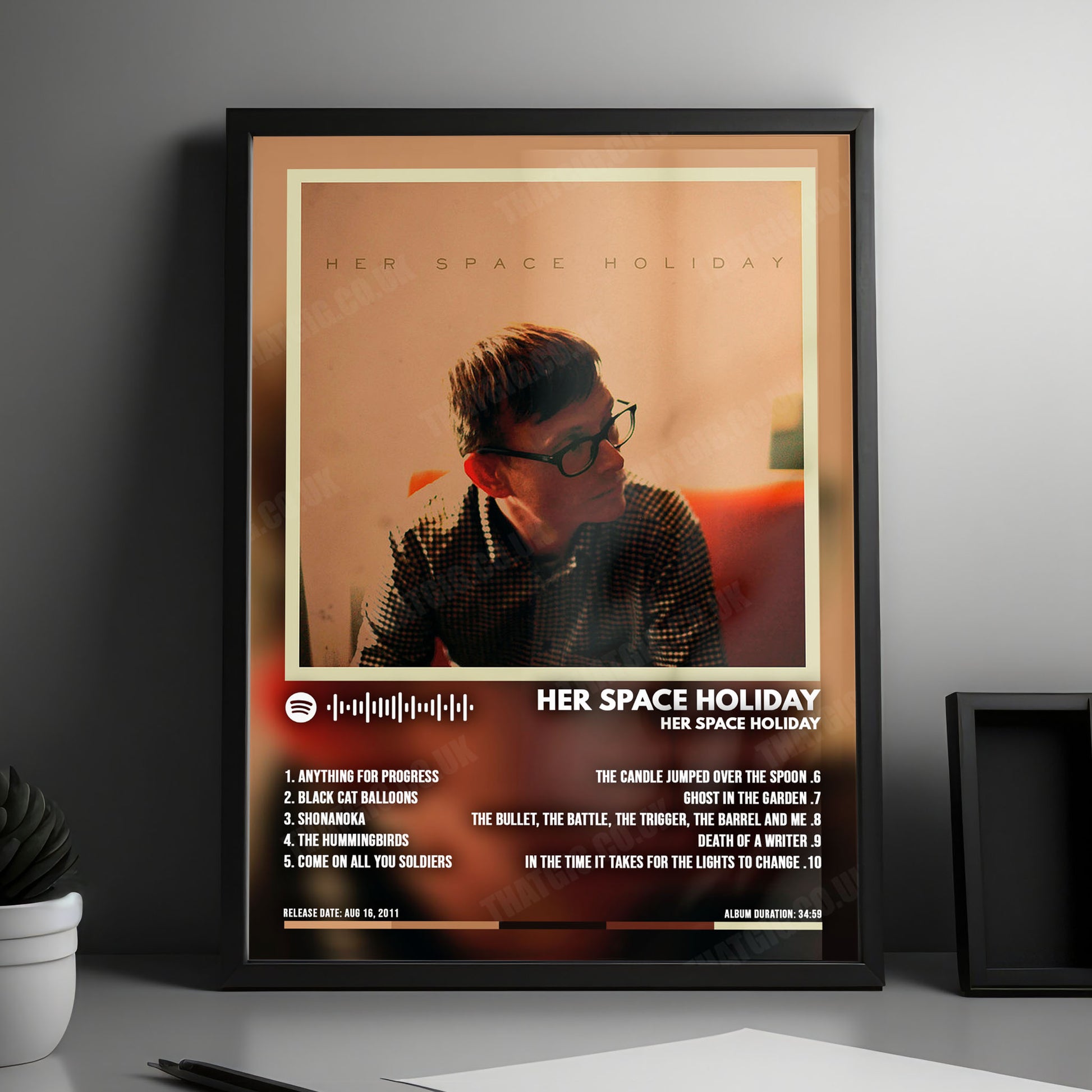 Her Space Holiday "Her Space Holiday" Album Cover Poster - with Complete Tracklist