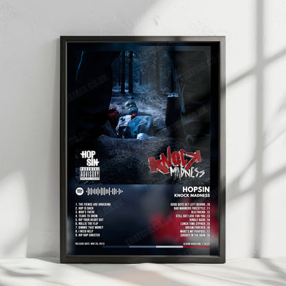 Hopsin "Knock Madness" Album Cover Poster - with Complete Tracklist