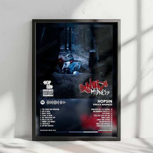 Hopsin "Knock Madness" Album Cover Poster - with Complete Tracklist