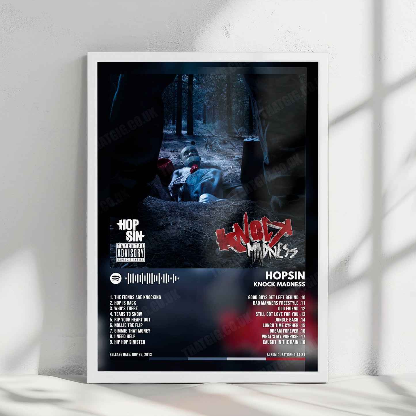 Hopsin "Knock Madness" Album Cover Poster - with Complete Tracklist