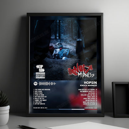 Hopsin "Knock Madness" Album Cover Poster - with Complete Tracklist