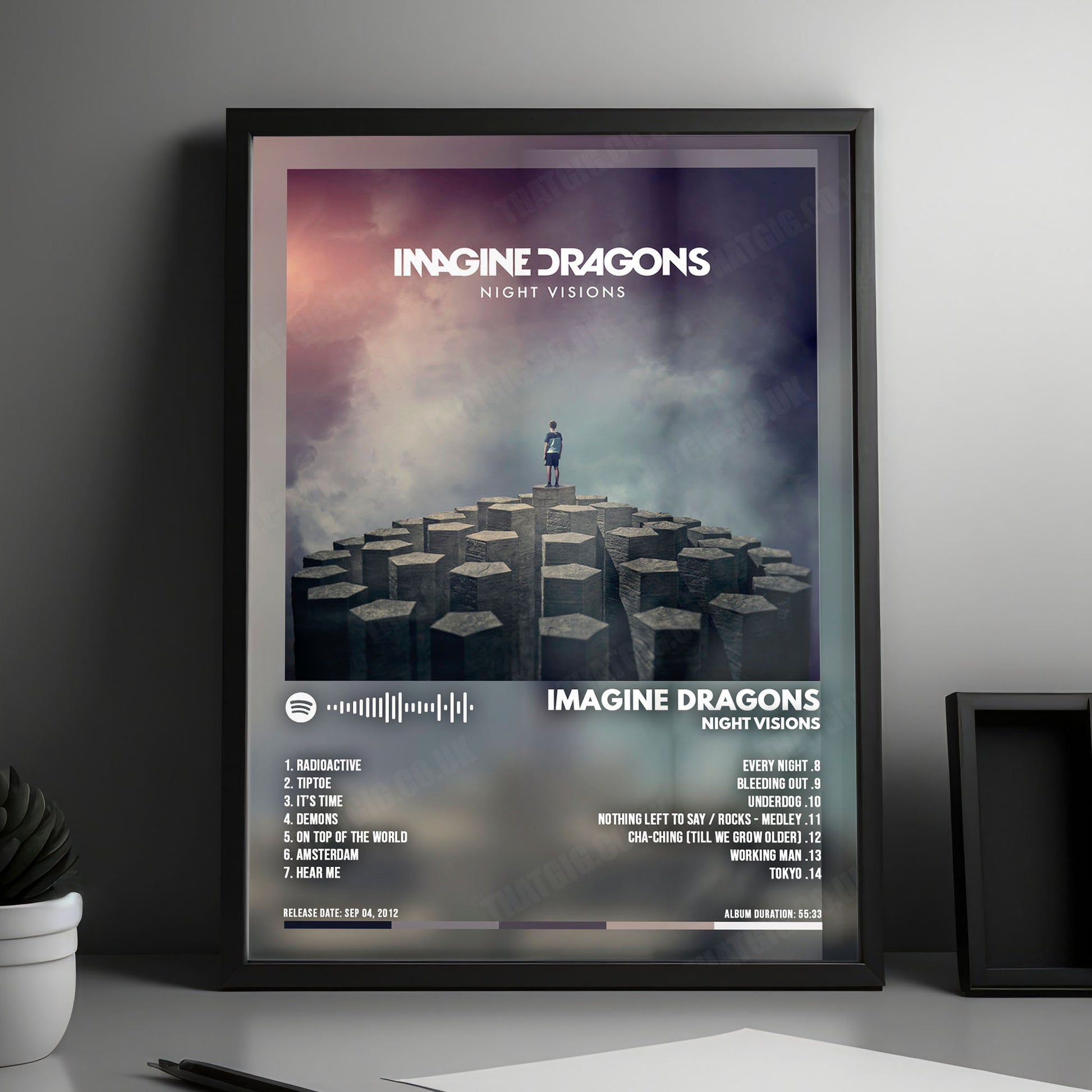 Imagine Dragons "Night Visions " Album Cover Poster - with Complete Tracklist
