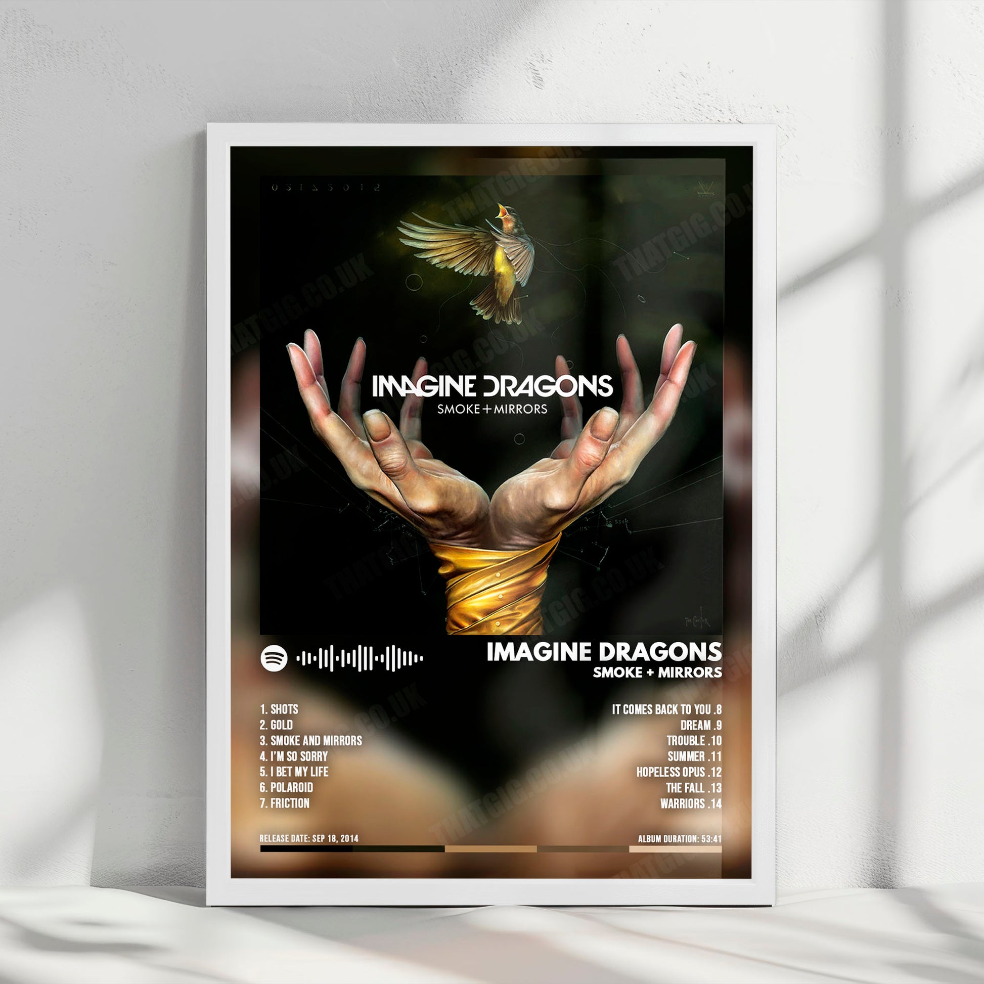 Imagine Dragons "Smoke + Mirrors " Album Cover Poster - with Complete Tracklist