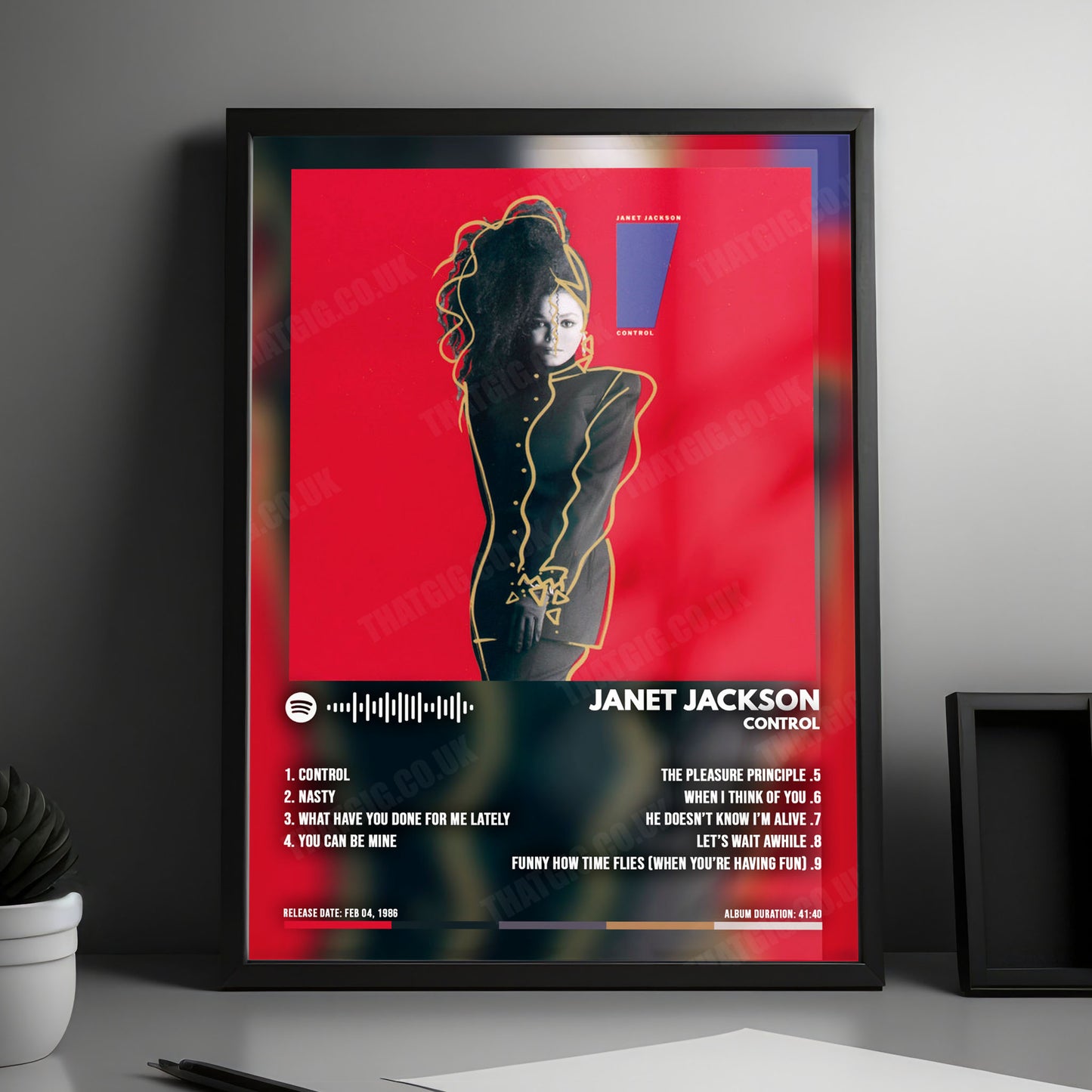 Janet Jackson "Janet Jackson" Album Cover Poster - with Complete Tracklist