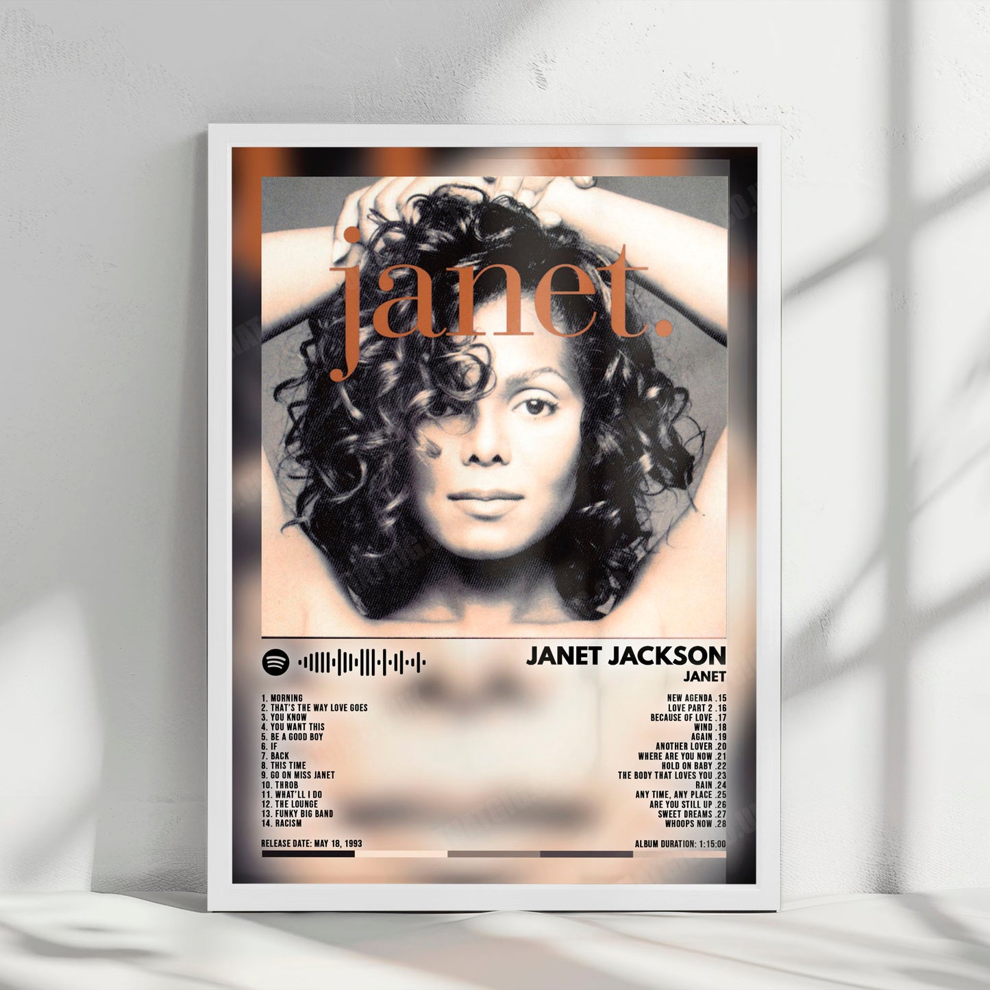 Janet Jackson "Janet" Album Cover Poster - with Complete Tracklist