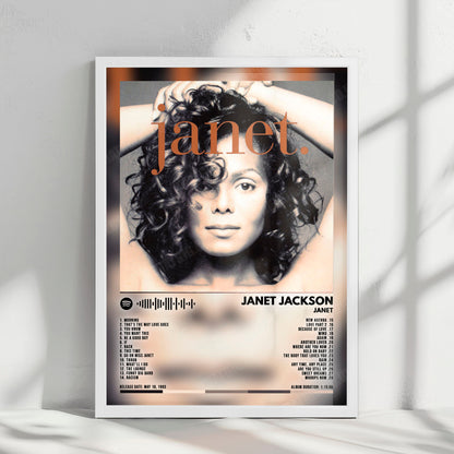 Janet Jackson "Janet" Album Cover Poster - with Complete Tracklist