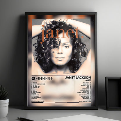 Janet Jackson "Janet" Album Cover Poster - with Complete Tracklist