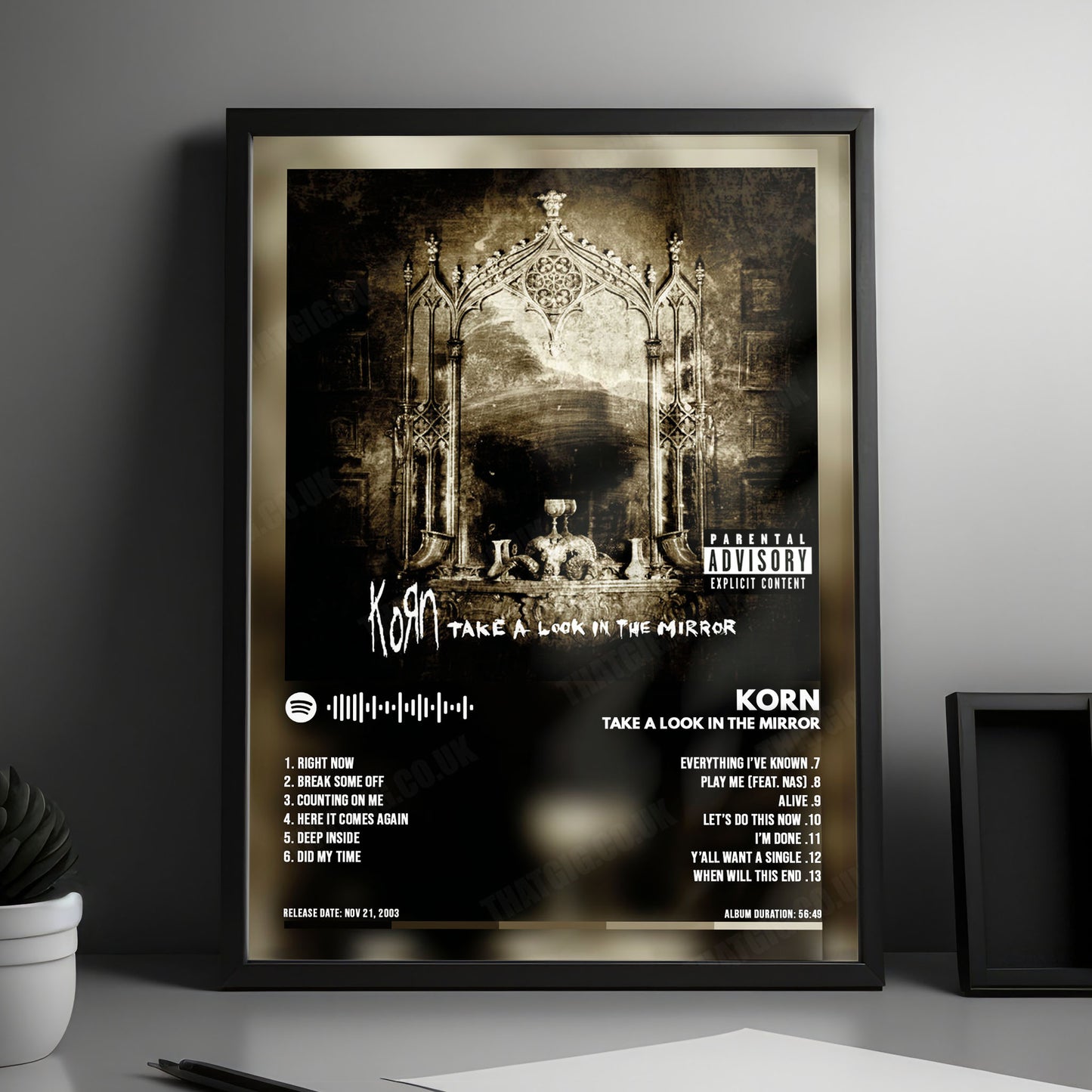 Korn "Take a Look in the Mirror " Album Cover Poster - with Complete Tracklist