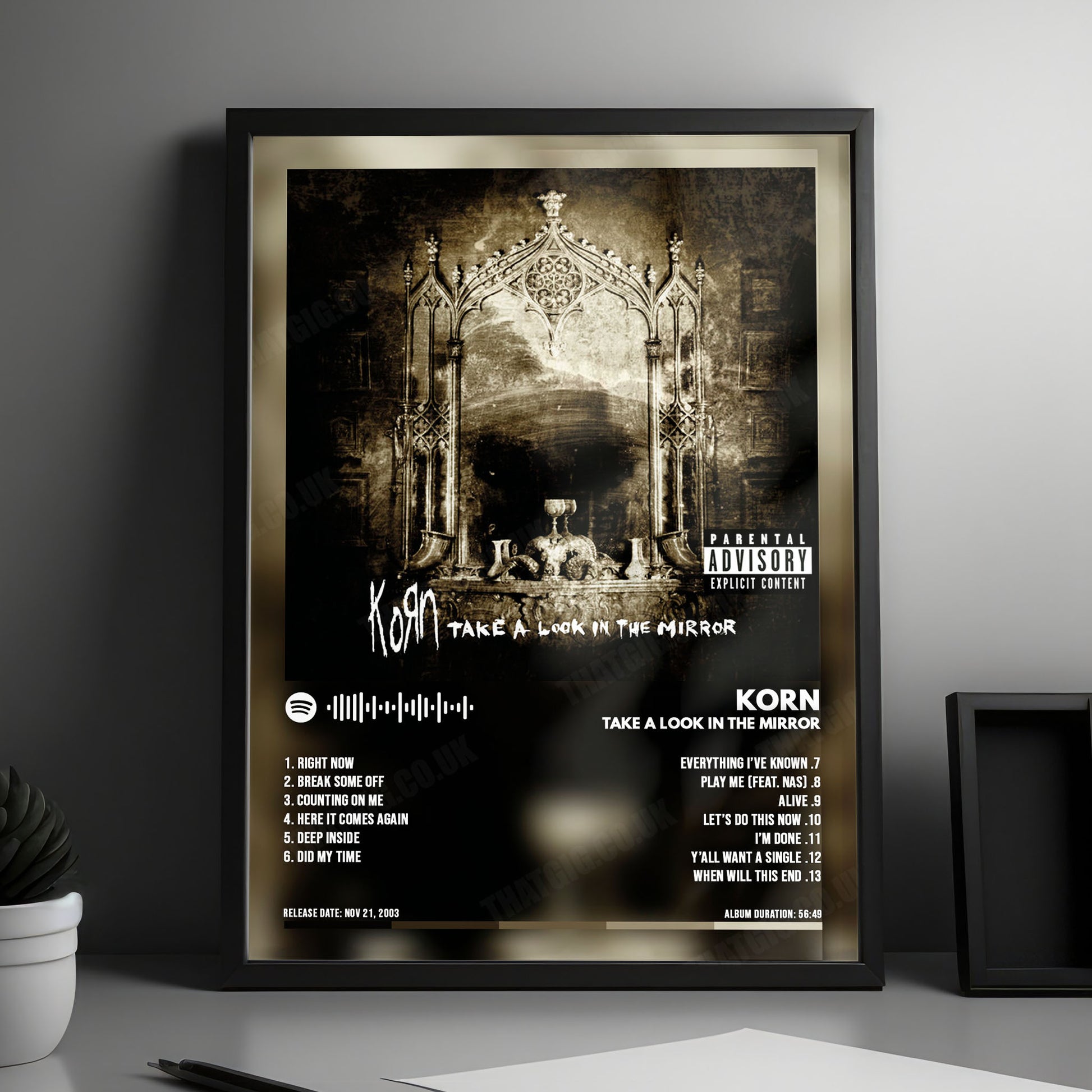 Korn "Take a Look in the Mirror " Album Cover Poster - with Complete Tracklist