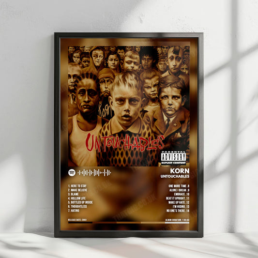 Korn "Untouchables " Album Cover Poster - with Complete Tracklist