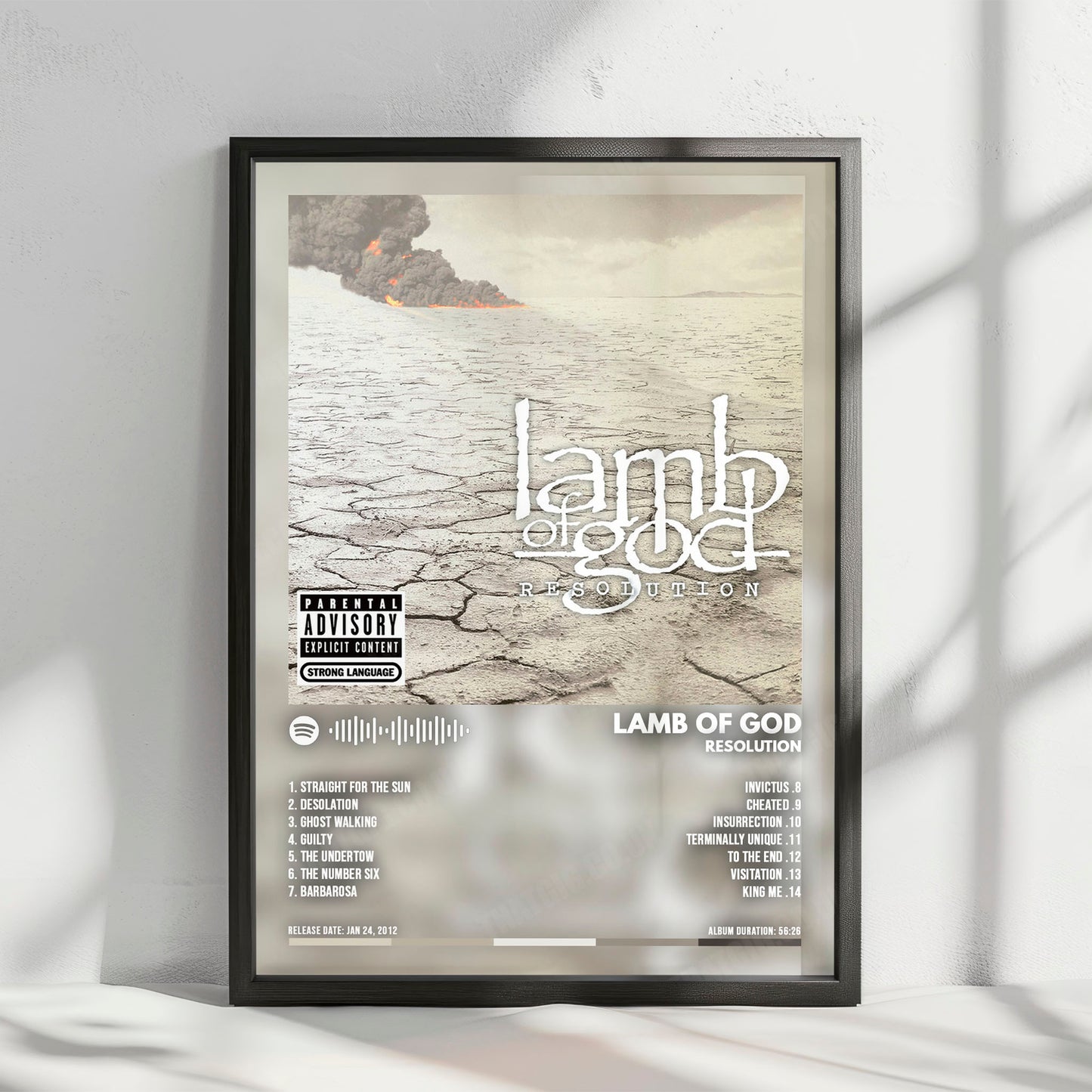Lamb of God "Resolution " Album Cover Poster - with Complete Tracklist
