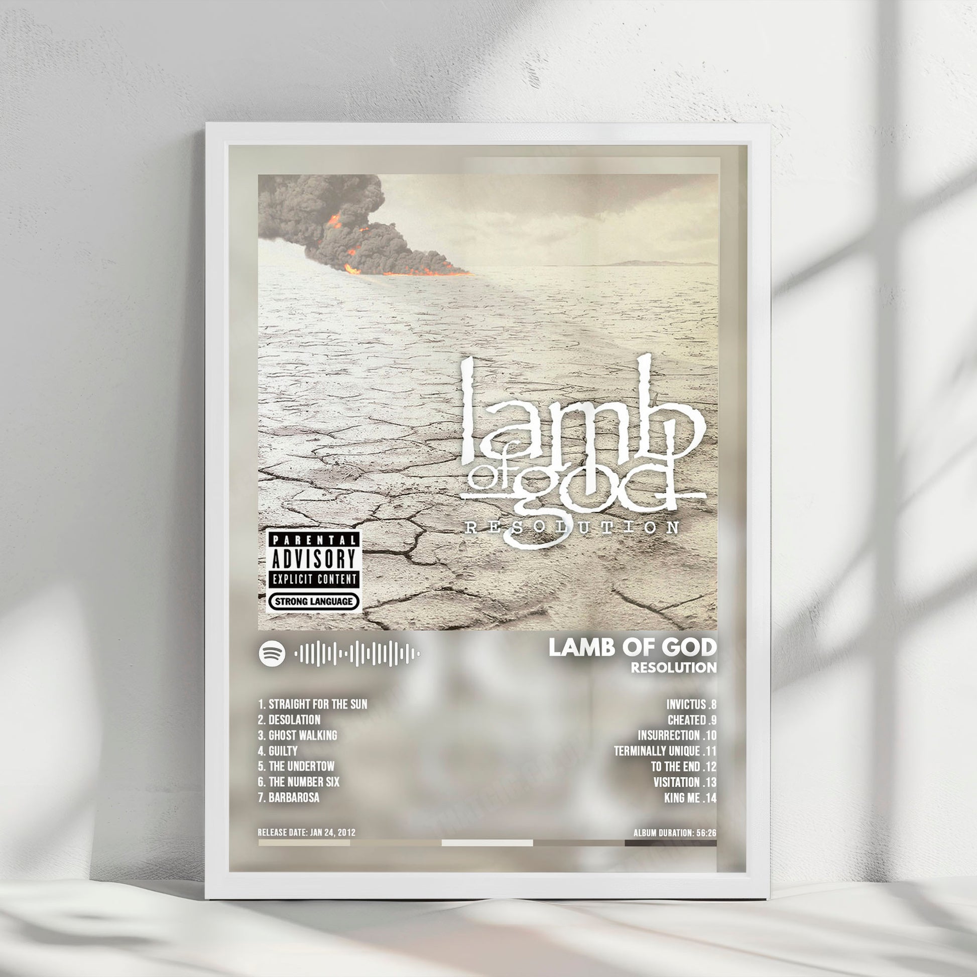 Lamb of God "Resolution " Album Cover Poster - with Complete Tracklist
