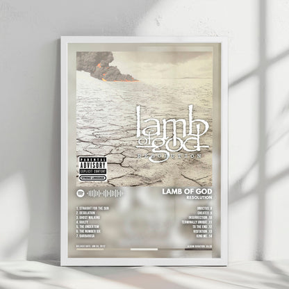 Lamb of God "Resolution " Album Cover Poster - with Complete Tracklist