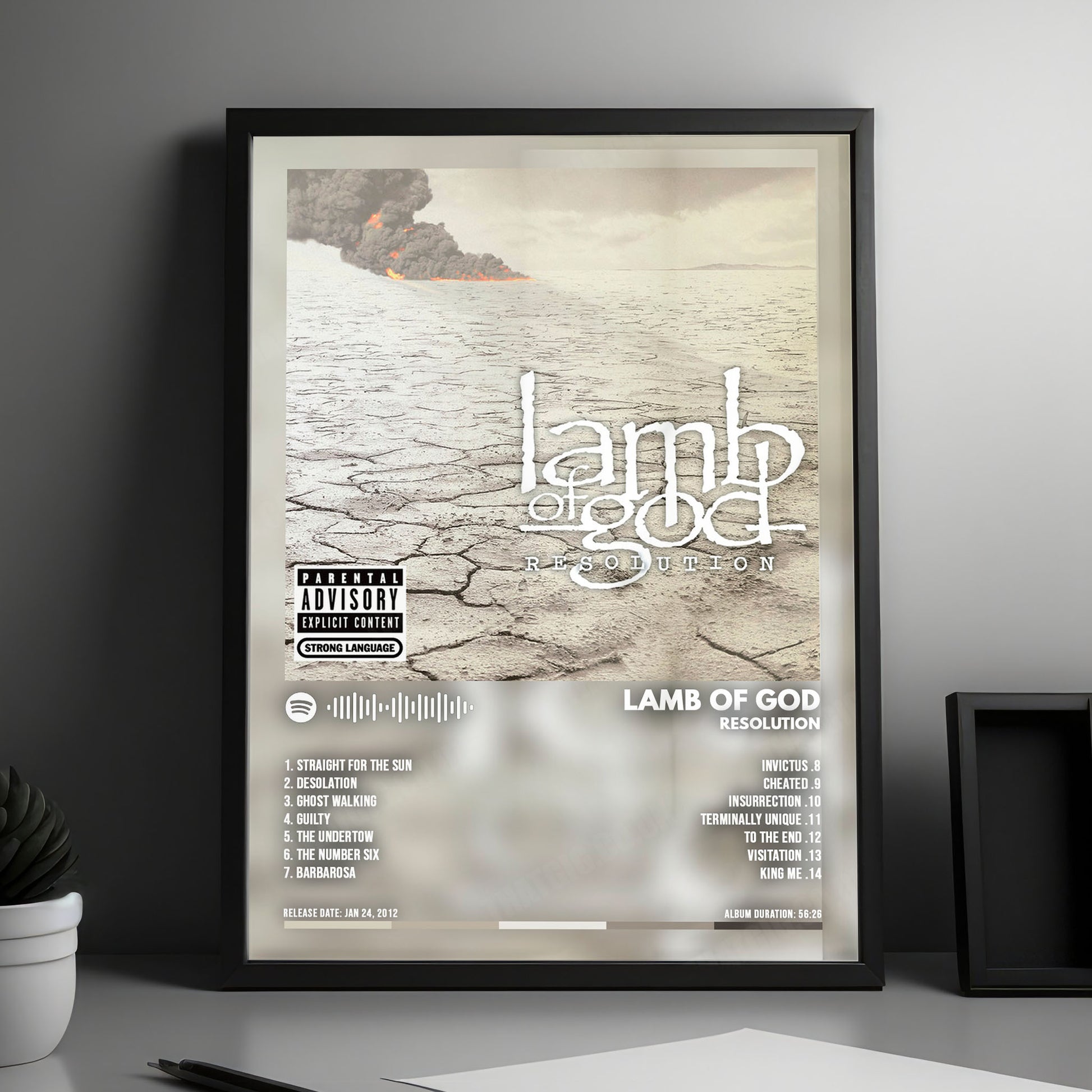 Lamb of God "Resolution " Album Cover Poster - with Complete Tracklist