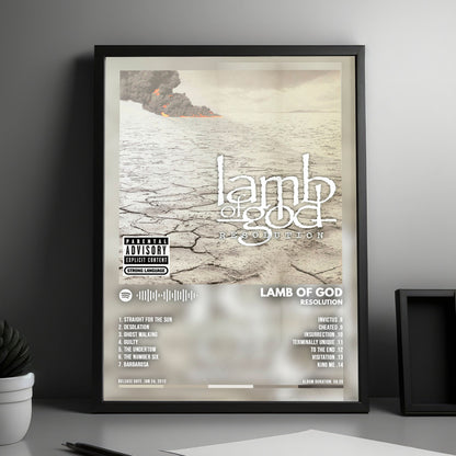 Lamb of God "Resolution " Album Cover Poster - with Complete Tracklist
