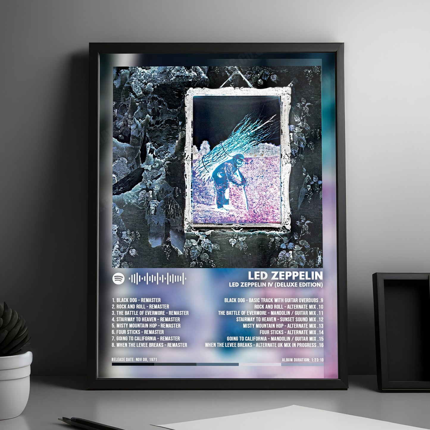 Led Zeppelin "IV" Album Cover Poster - with Complete Tracklist