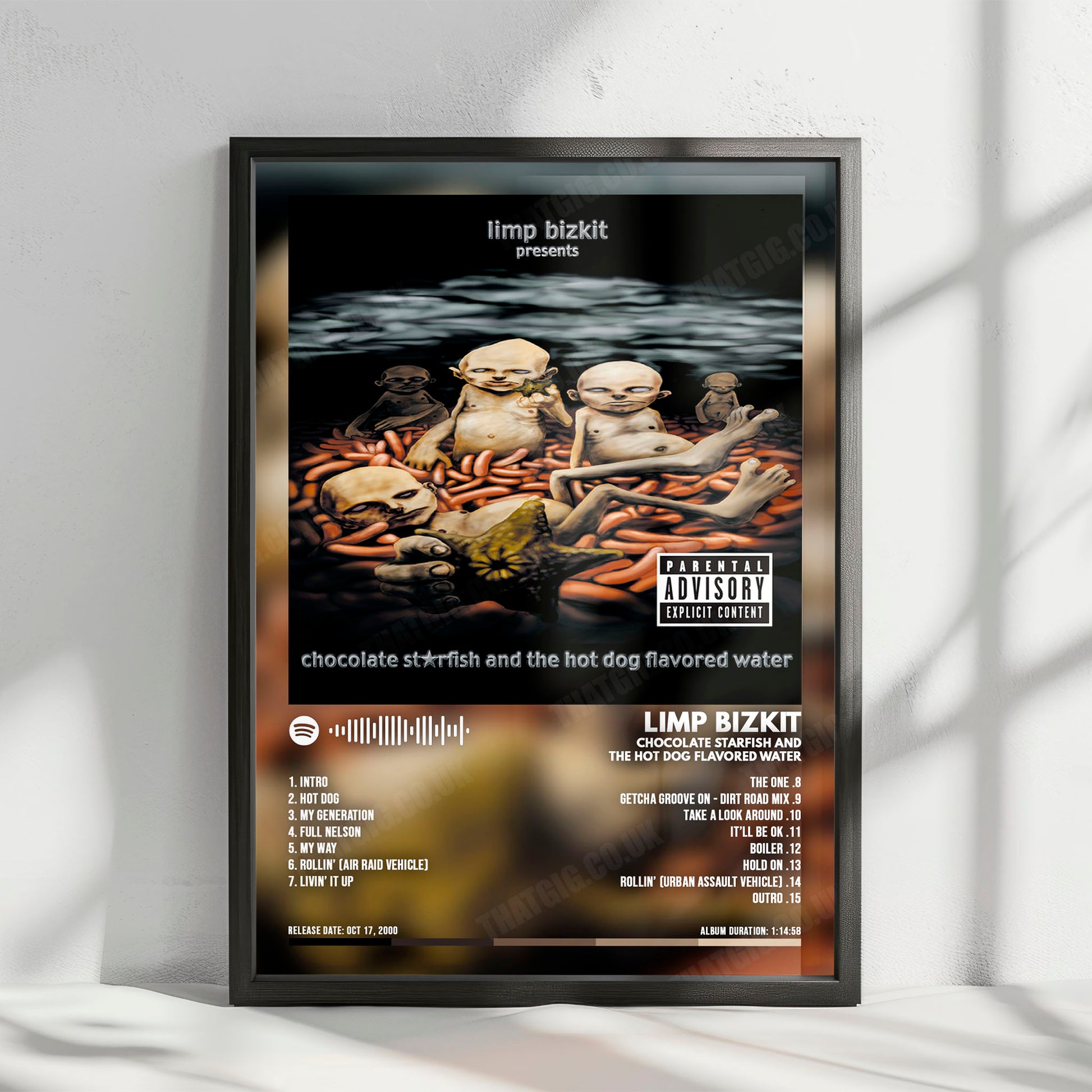 Limp Bizkit "Chocolate Starfish and the Hot Dog Flavored Water " Album Cover Poster - with Complete Tracklist