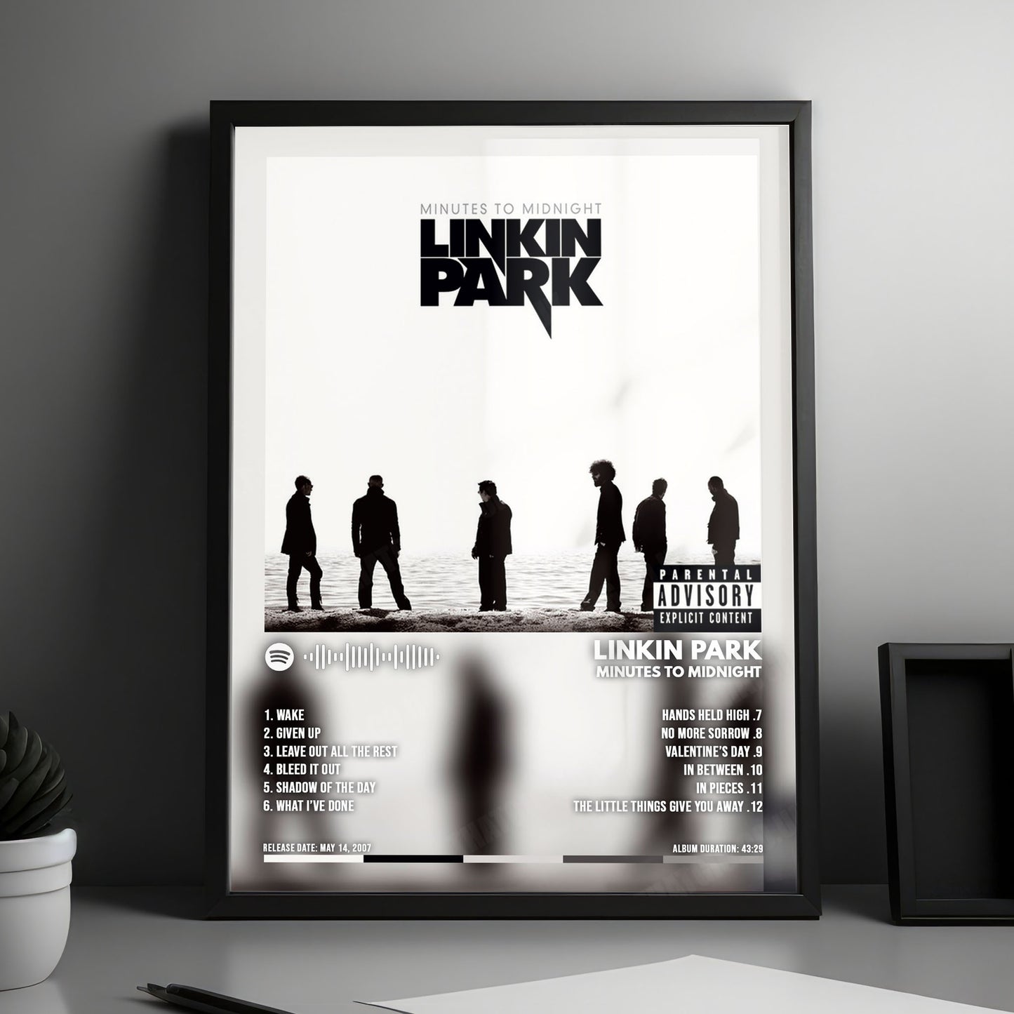 Linkin Park "Minutes to Midnight" Album Cover Poster - with Complete Tracklist