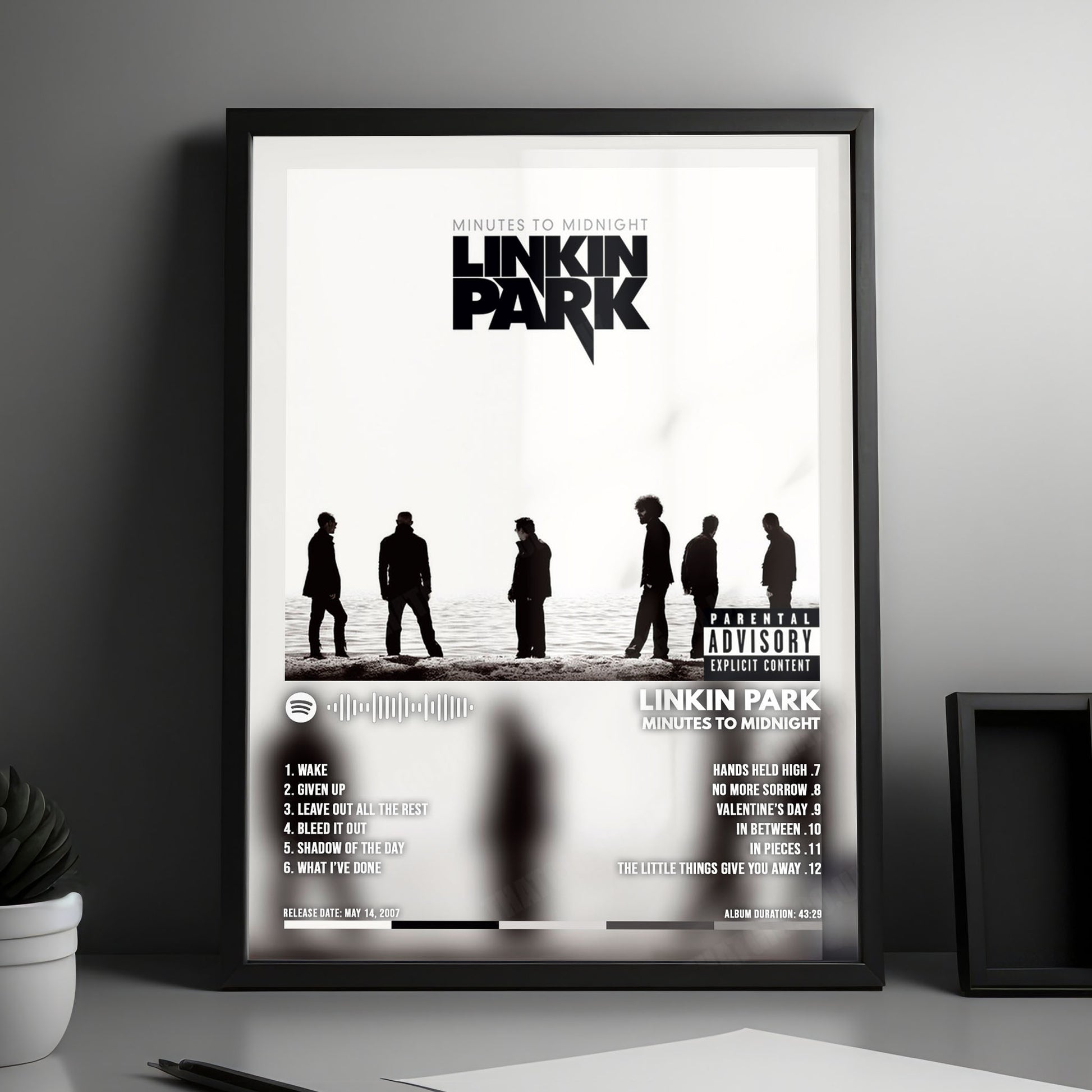 Linkin Park "Minutes to Midnight" Album Cover Poster - with Complete Tracklist