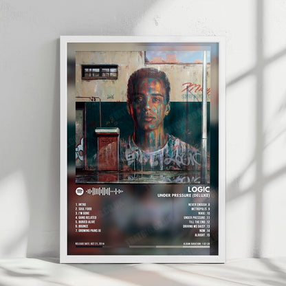 Logic "Under Pressure (deluxe)" Album Cover Poster - with Complete Tracklist
