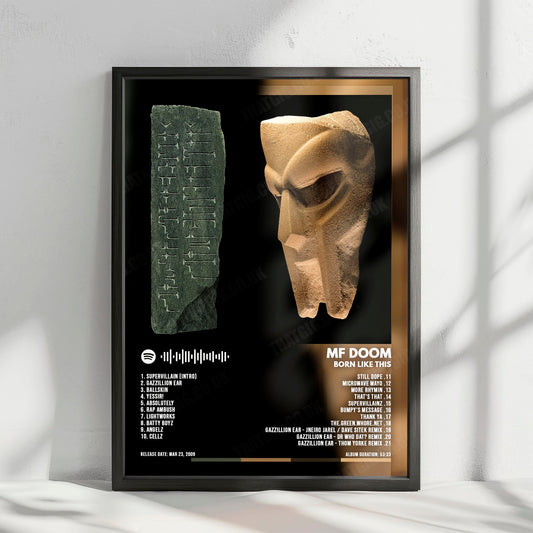MF DOOM "Born Like This " Album Cover Poster - with Complete Tracklist