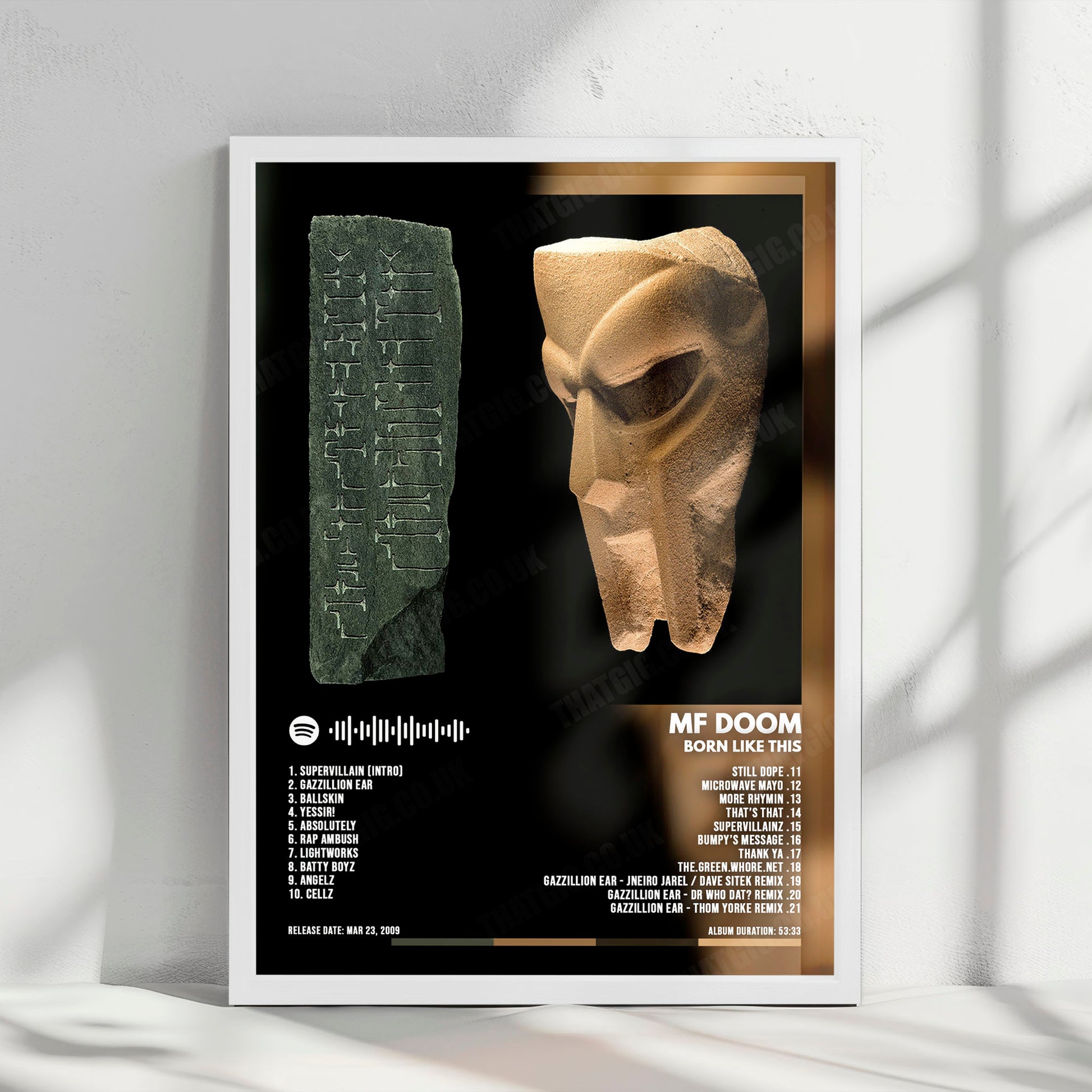 MF DOOM "Born Like This " Album Cover Poster - with Complete Tracklist