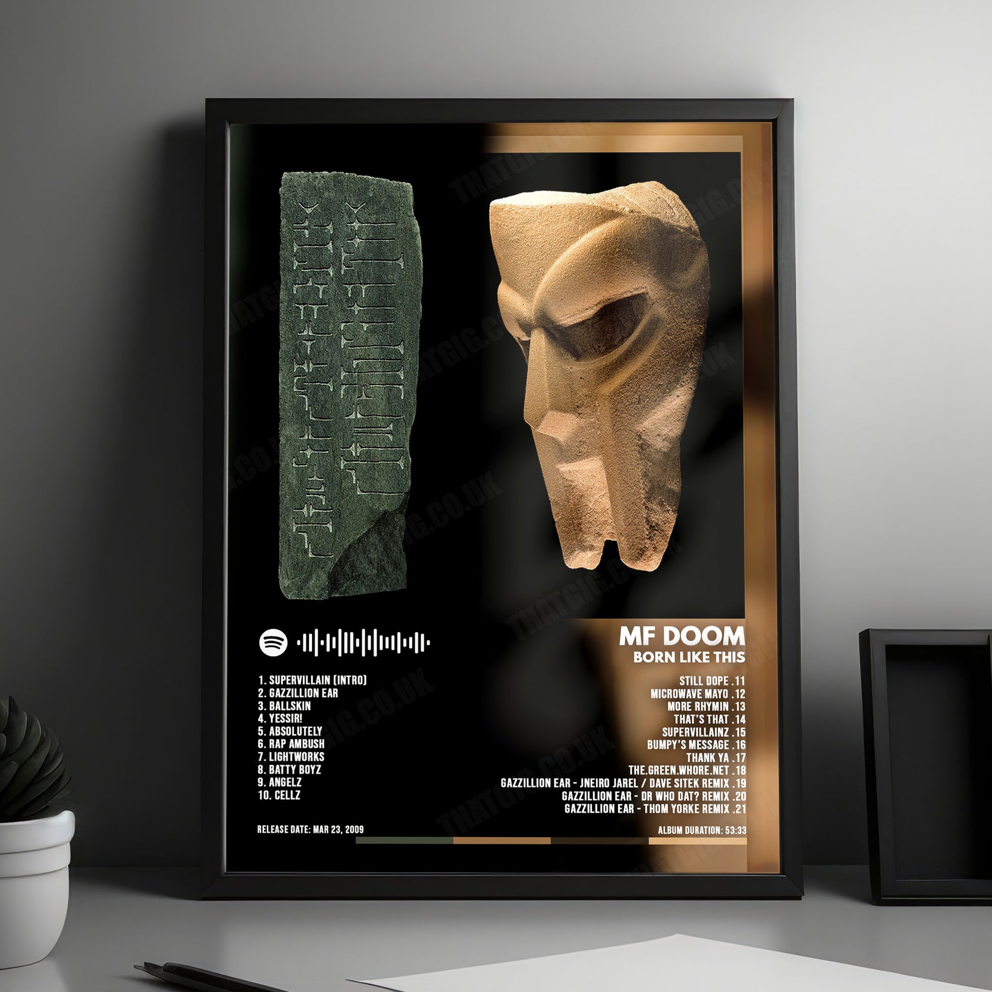 MF DOOM "Born Like This " Album Cover Poster - with Complete Tracklist