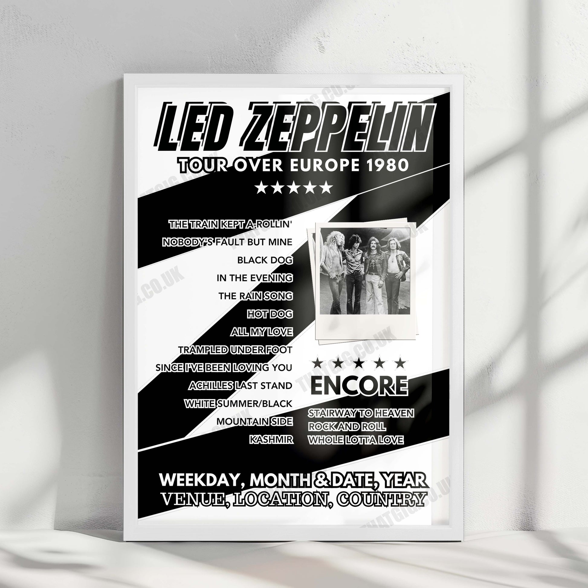 Led Zeppelin Setlist Poster - Waldorf Astoria New York, New York - January 12th, 1995