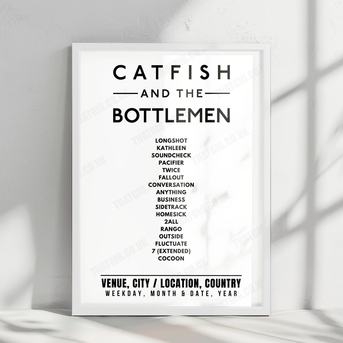 Catfish and the Bottlemen Setlist Poster - Singleton Park, Swansea - September 4th, 2021